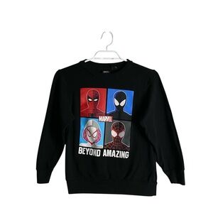 Marvel Youth Black Spiderman Beyond Amazing Graphic Crewneck Sweatshirt